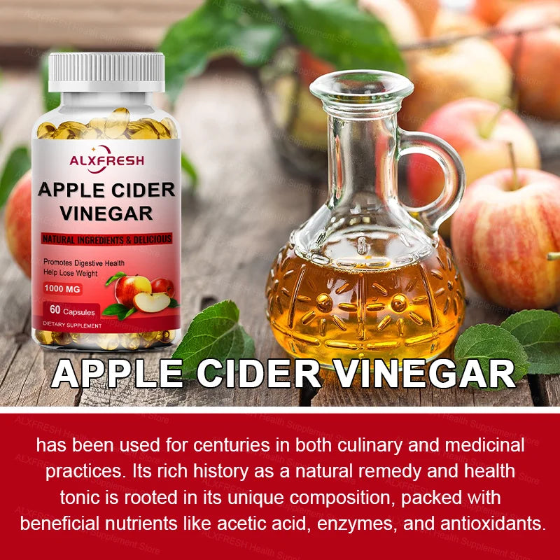Apple Cider Vinegar Capsules Support Appetite Suppression Promote Fat Metabolism and Digestive Health Antioxidant Detoxification