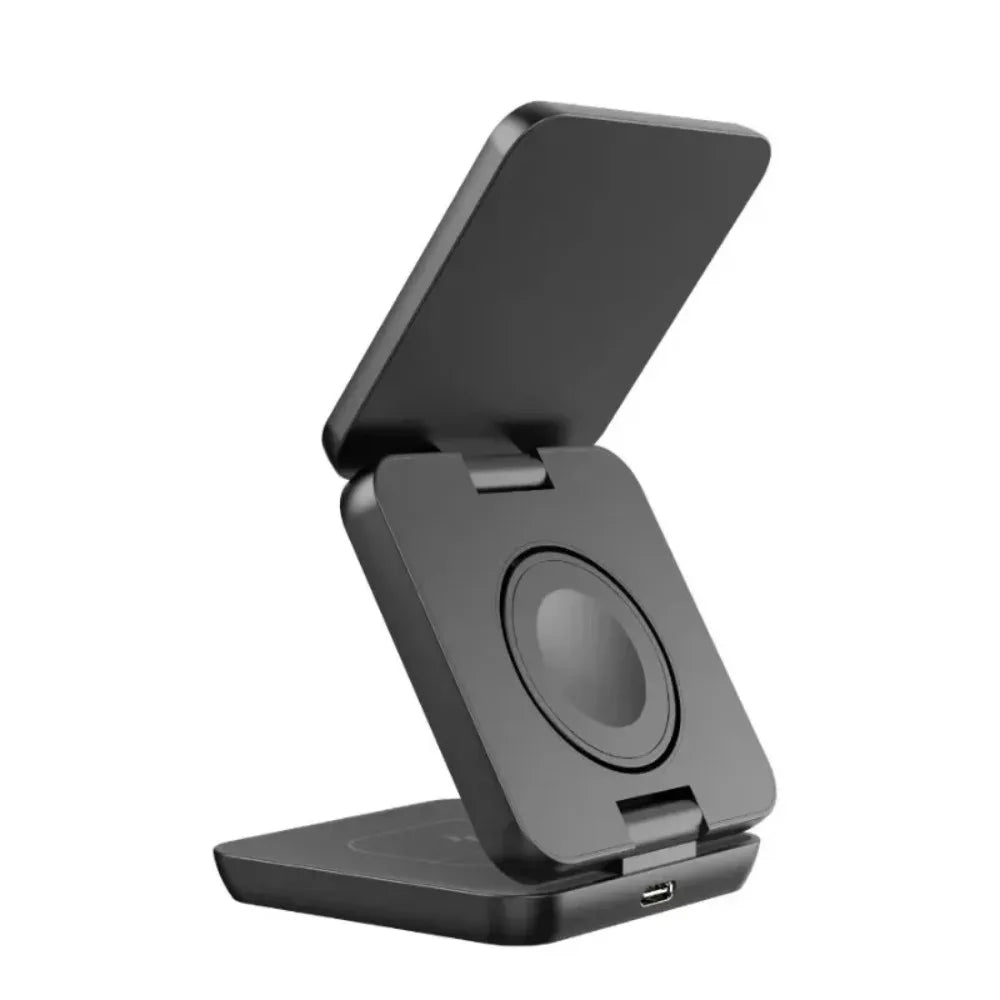 100W Foldable Magnetic Station 3 in 1 Fast Wireless Charger Stand For Magsafe iPhone 16 15 14 13 12 Pro Max iWatch 8 7 6 Airpods