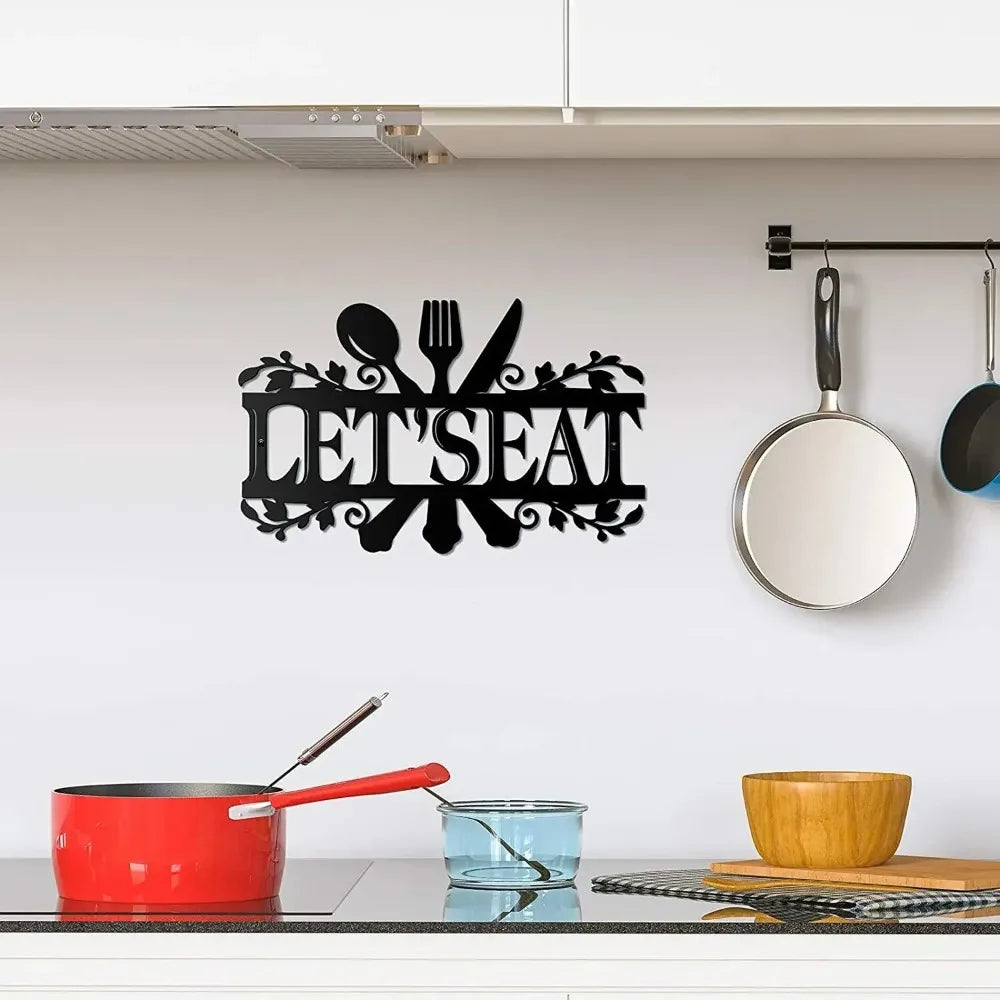 Kitchen Metal Sign, Kitchen Signs Wall Rustic Metal Kitchen Decor,Wall decoration, Wall Sticker,Artwork, Iron Art Silhouette