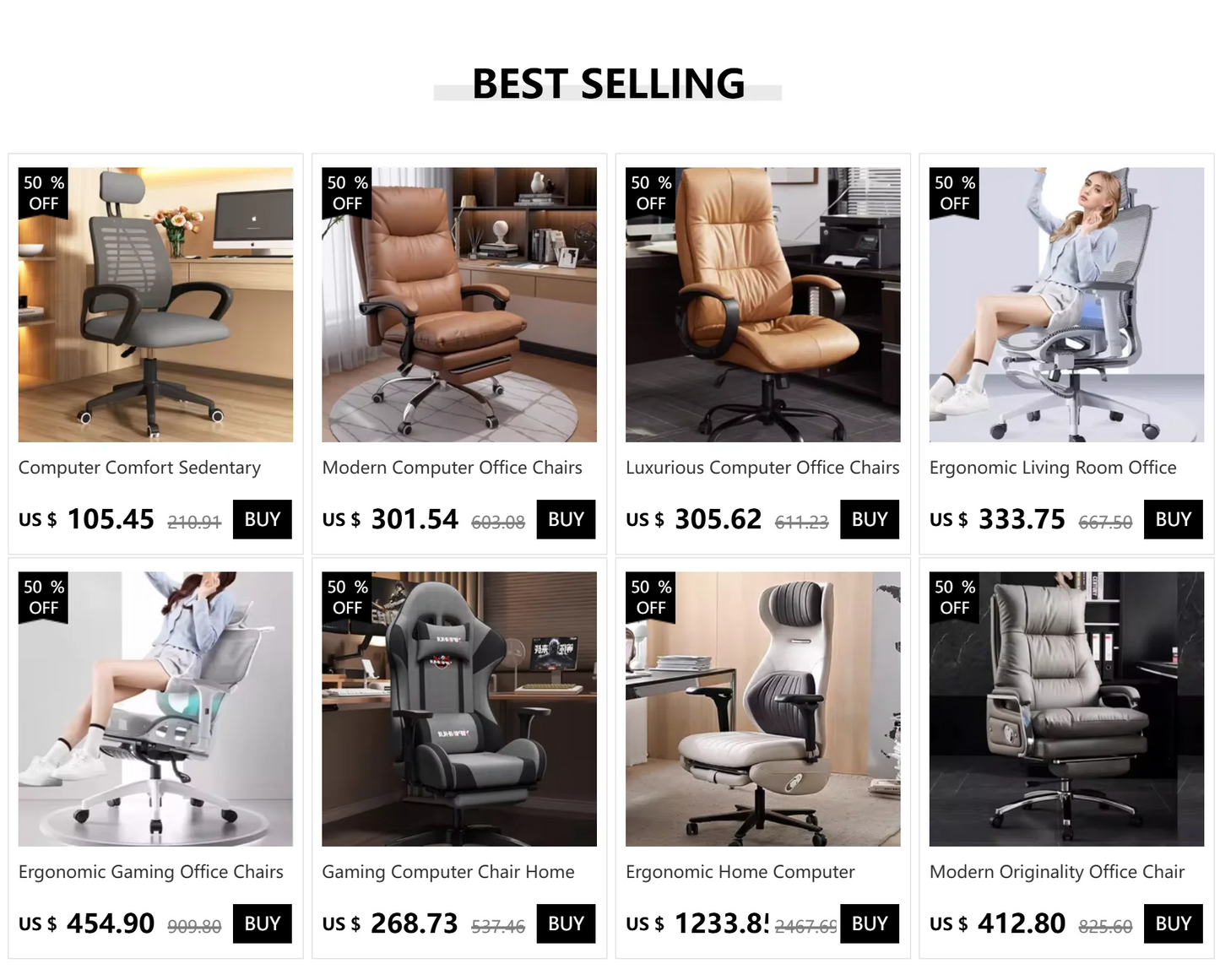 Ergonomic Recliner Office Chairs Computer Modern Swivel Gaming Office Chairs Living Room Office Furniture Chaise Bureau LLOC