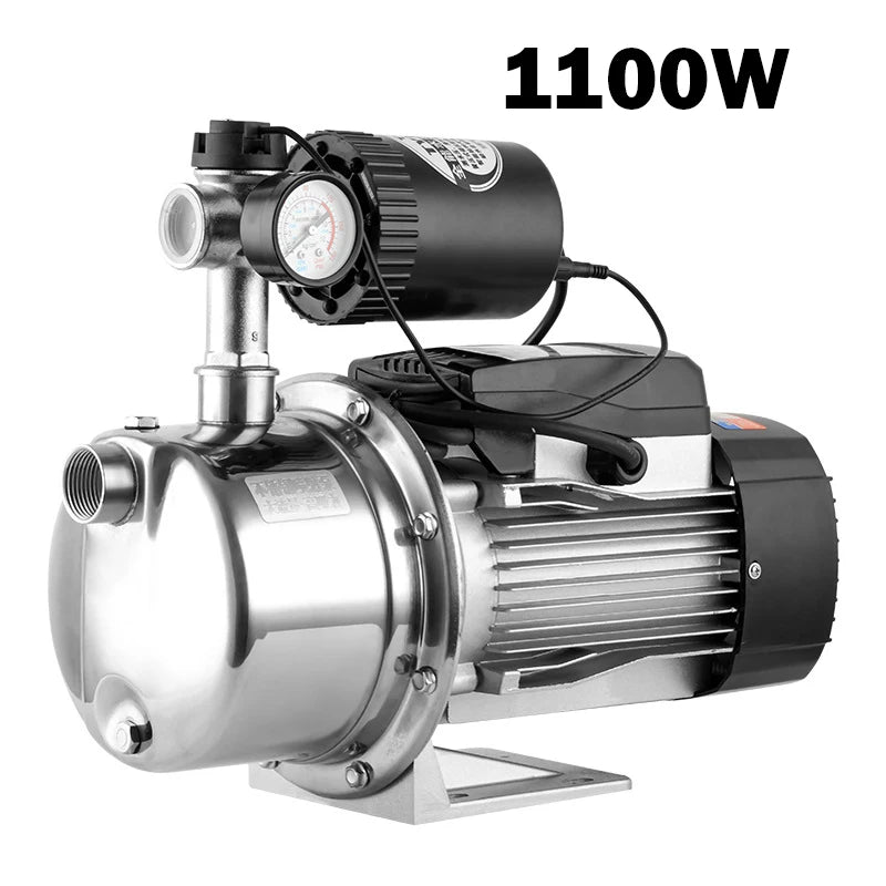 Household Fully Automatic Water Pump 370W-1500W Self-Priming Stainless Steel Silent Tap Booster Pump for Water Supply System