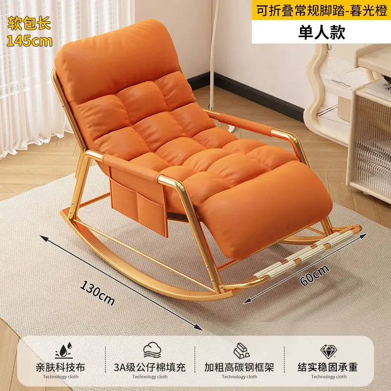 Recliner Rocking Chair Sitting and Sleeping Dual-purpose Lunch Break Chair Balcony Home Leisure Lazy Sofa Chair Ergonomic