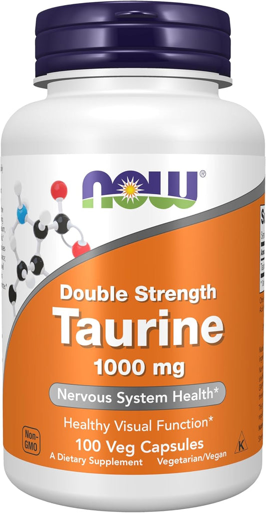 NOW Taurine 1000 mg,100 Veg Capsules
