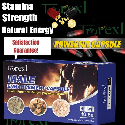Epimedium Capsule Male Enhancing Supplement 100% Pure Non-GMo Supports Reproductive Health Natural Energizer Long Lasting