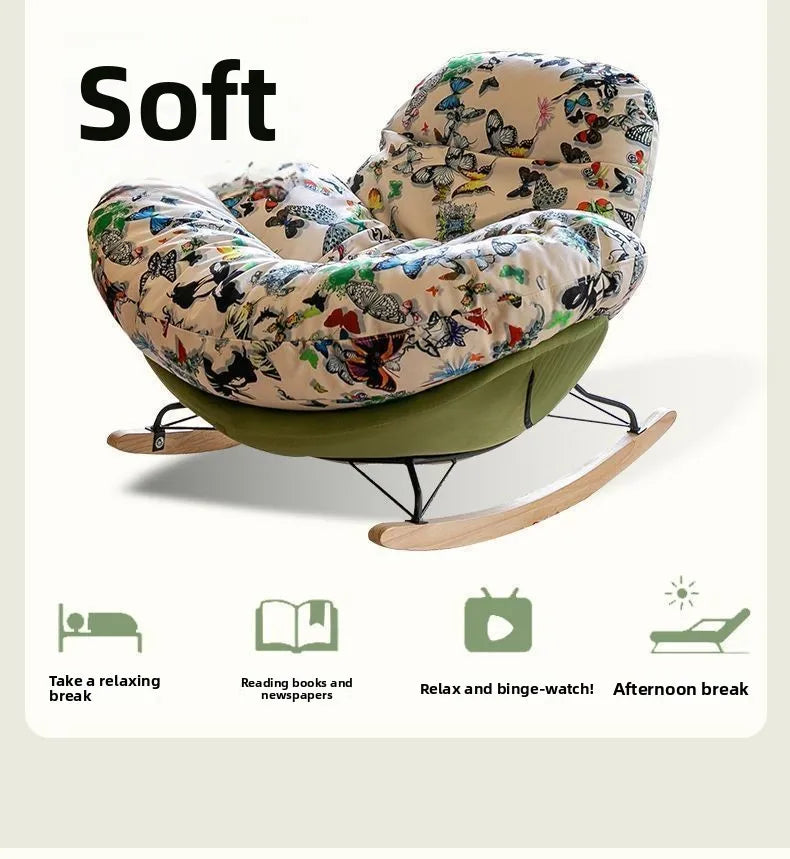 Light Luxury, Single, Lazy, Rocking Chair, Sofa, Recliner, Home, Living Room, Balcony, Leisure, Snail