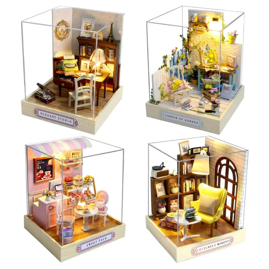 Dollhouse DIY Miniature Furniture Kits Mini Handmade Craft Little House