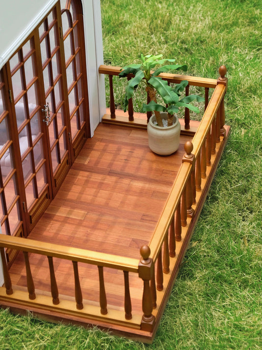 1:6 doll house   dollhouse fence/railing（Comprises four fences, a 180-degree connecting rod and two 90-degree connecting rods.）
