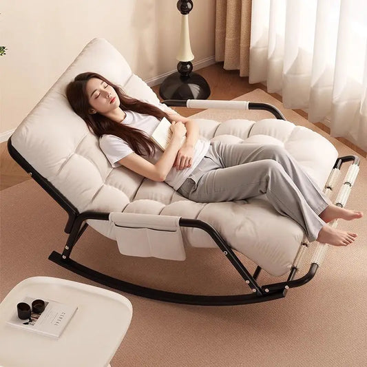Recliner Rocking Chair Sitting and Sleeping Dual-purpose Double Lunch Break Chair Balcony Home Leisure Lazy Sofa Chair Ergonomic