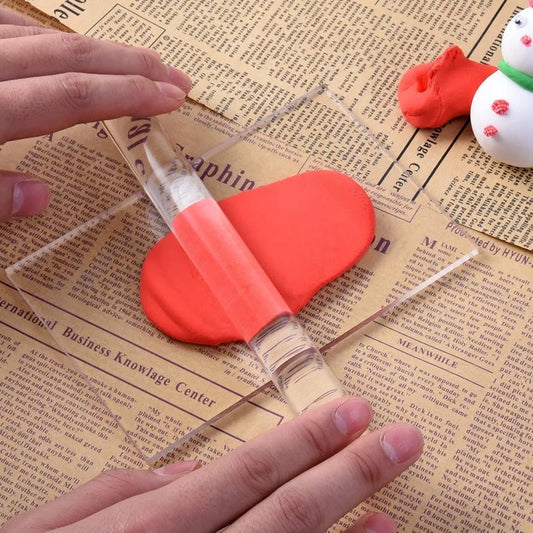 2PCS Acrylic Clay Tool Mud Press Stick Tool DIY Modelling Clay Tools Pottery porcelain clay cutters roller crafting tools TYGJ5